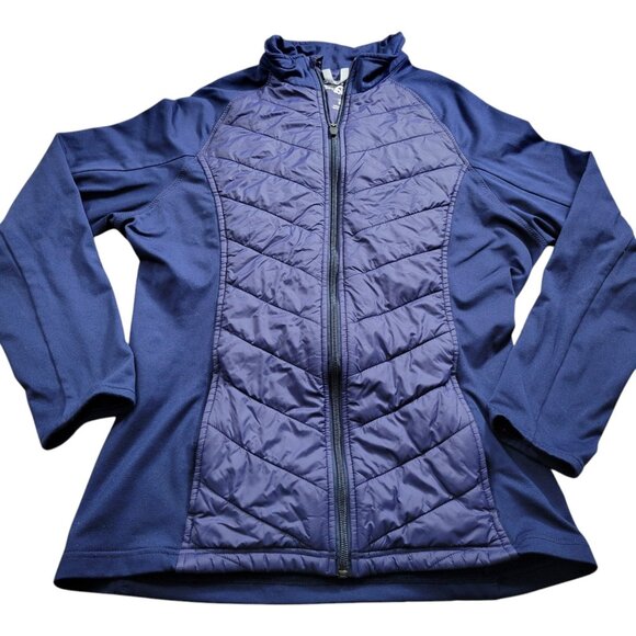 Straight Down Jacket Womens Small Blue Full Zip Golf Quilted Fleece - Picture 1 of 9